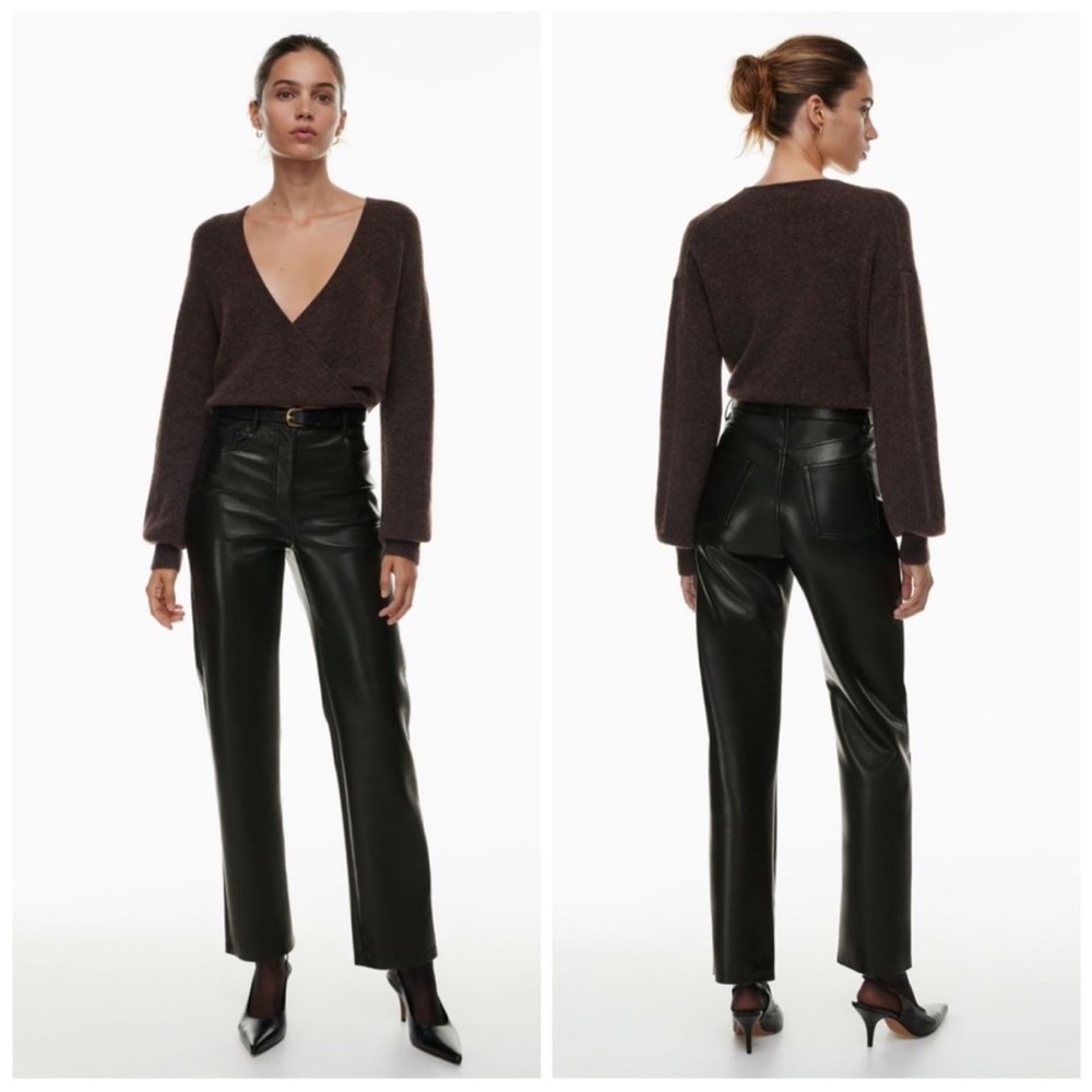Aritzia Wilfred The Melina Pant Black Vegan Leather 8
